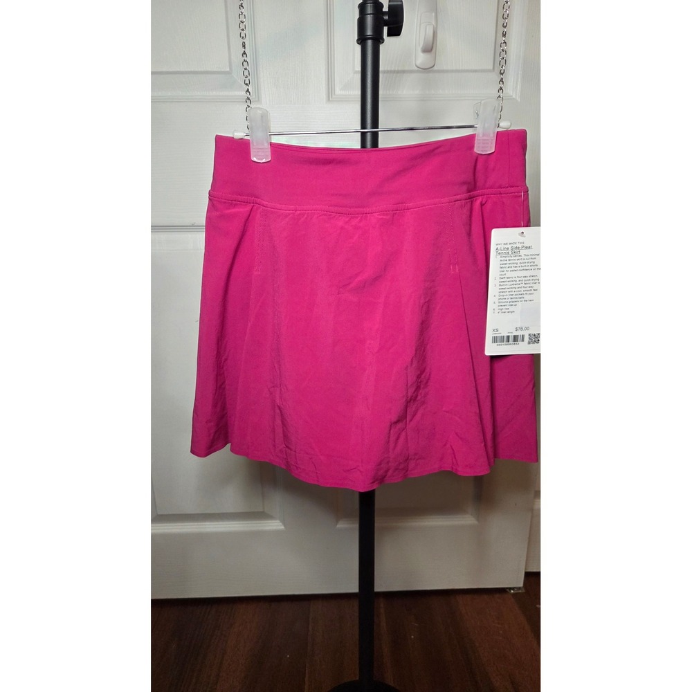 Lululemon A-Line Side-Pleat Tennis Skirt Pink High Rise XS Sz 4 NWT
